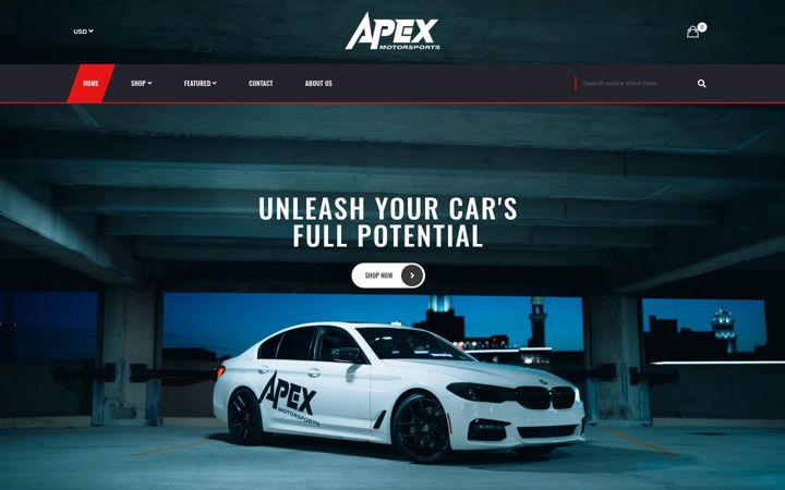 Screenshot of apexmotorsportsshop.com
