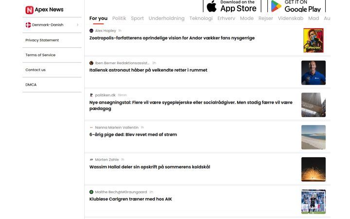 Screenshot of apexnews.com