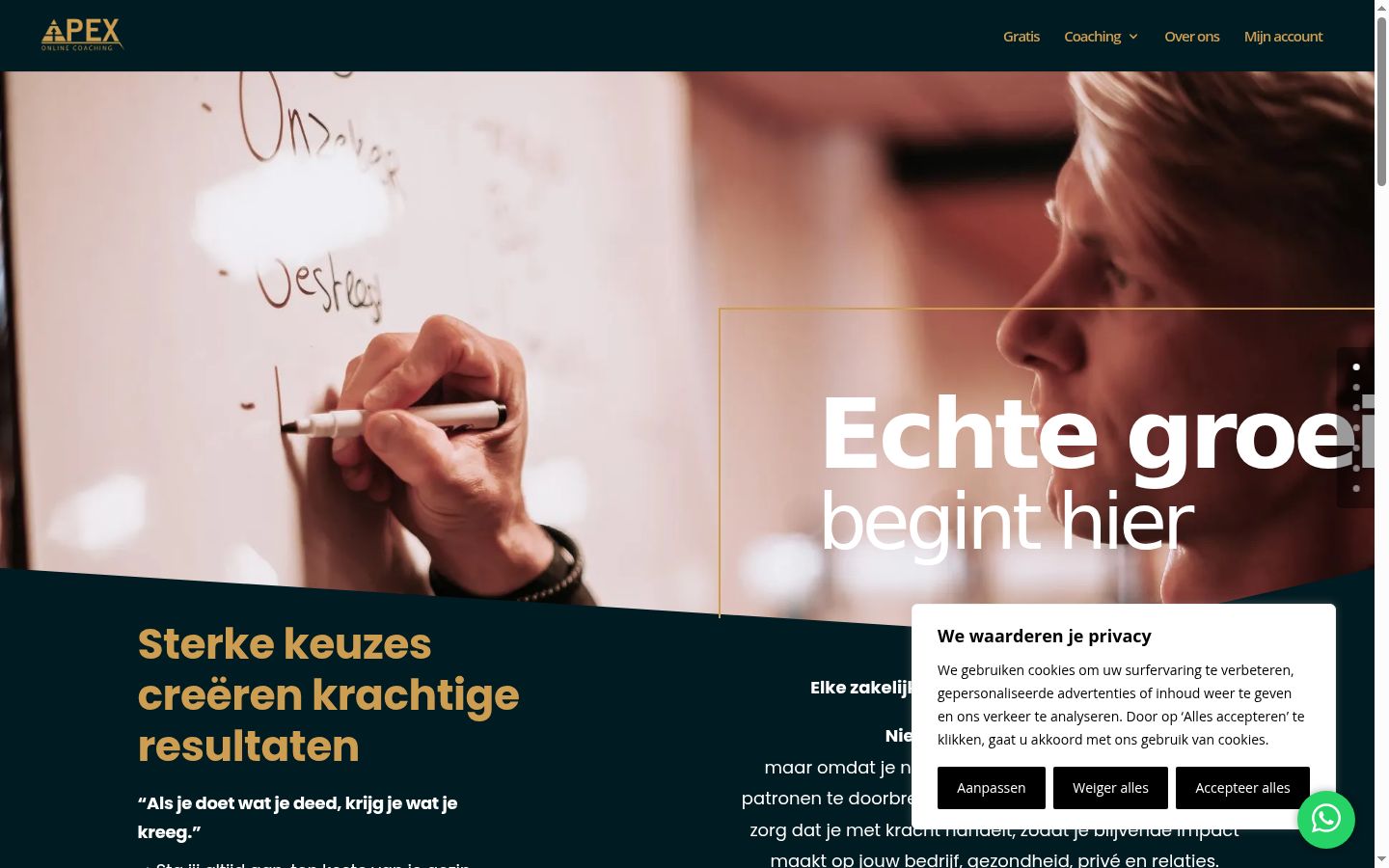 Screenshot van de toestemmingsbanner zoals getoond vóór enige interactie