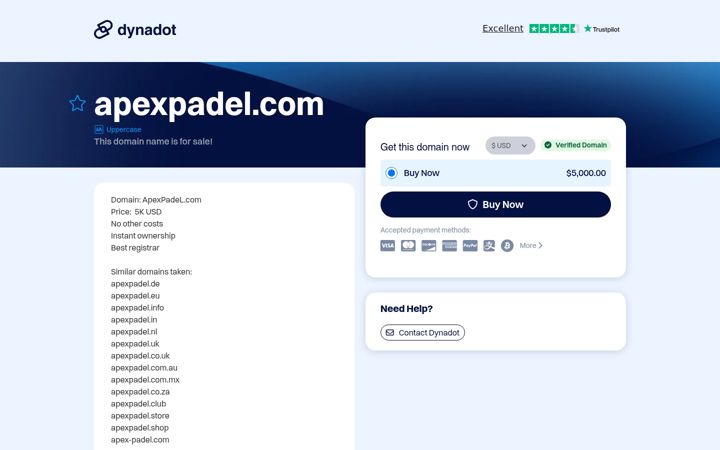 Screenshot of apexpadel.com