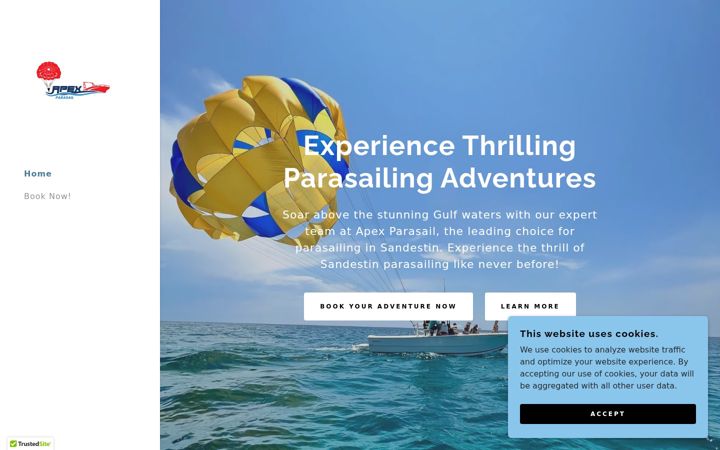 Screenshot of apexparasail.com