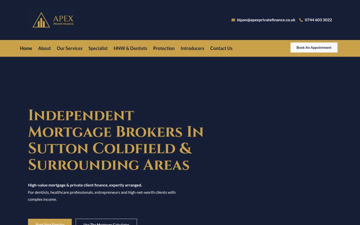 Screenshot ta' apexprivatefinance.co.uk