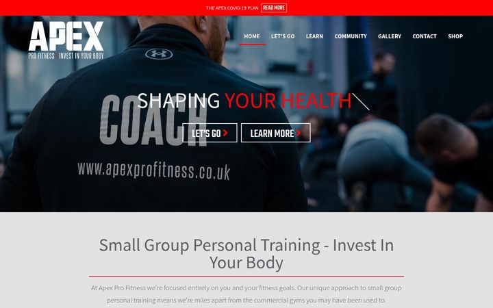 Screenshot of apexprofitness.co.uk
