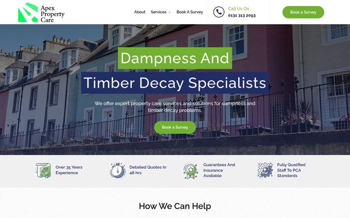 Screenshot of apexpropertycare.co.uk