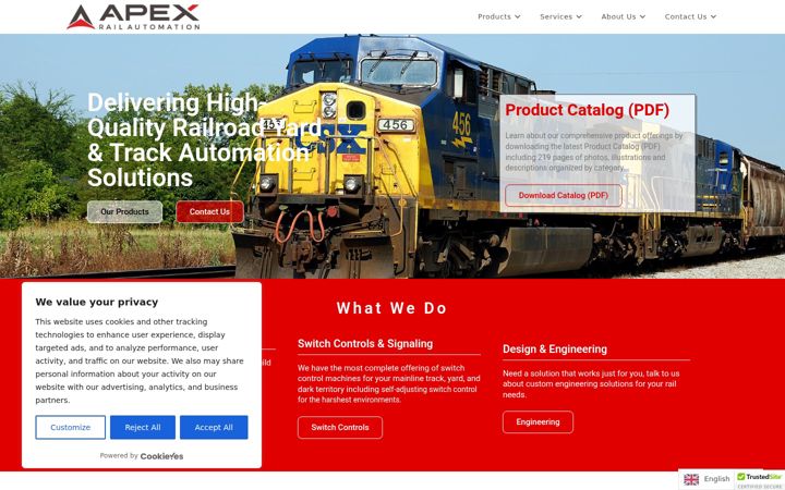 Screenshot ta' apexrailautomation.com