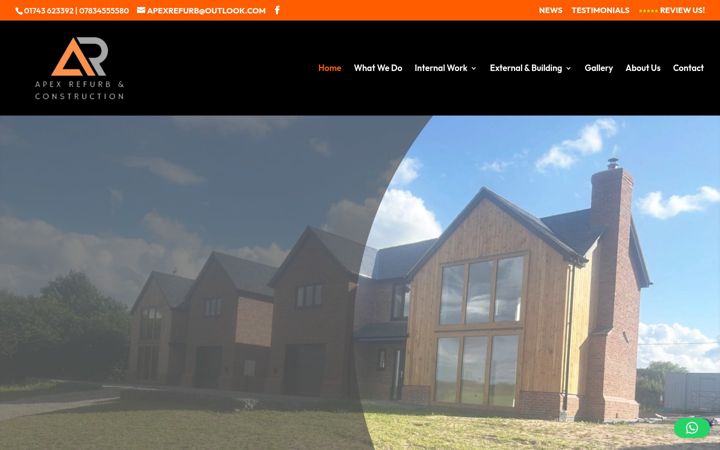 Screenshot ta' apexrefurbs.co.uk