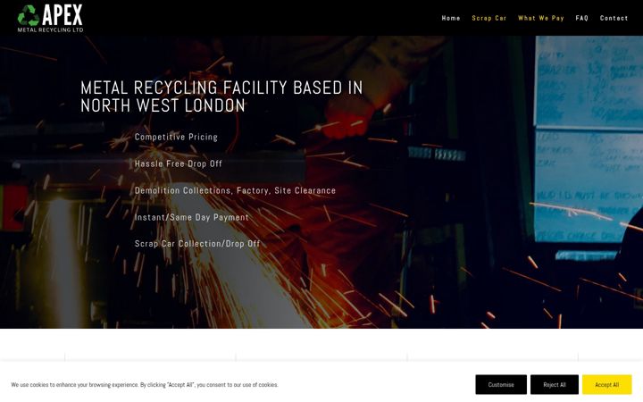 Screenshot of apexscrapmetal.com