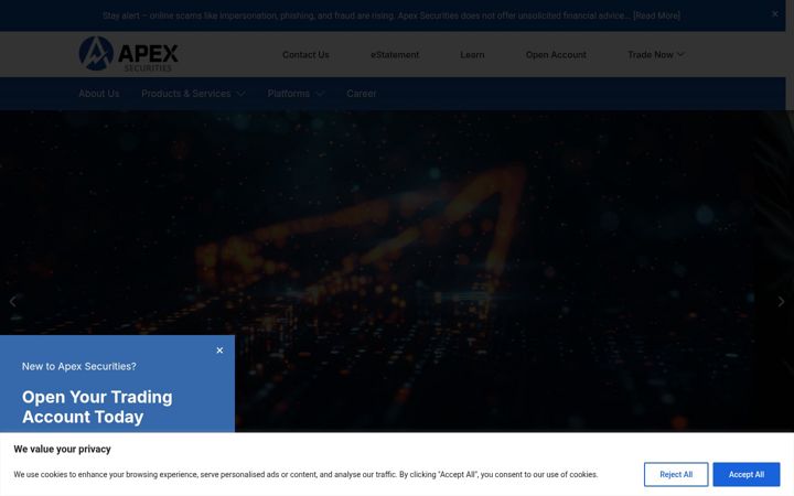 Screenshot of apexsecurities.com.my
