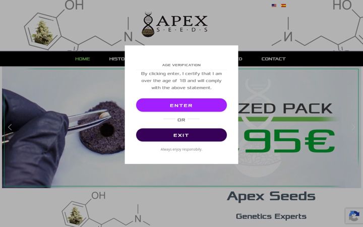 Screenshot of apexseeds.com
