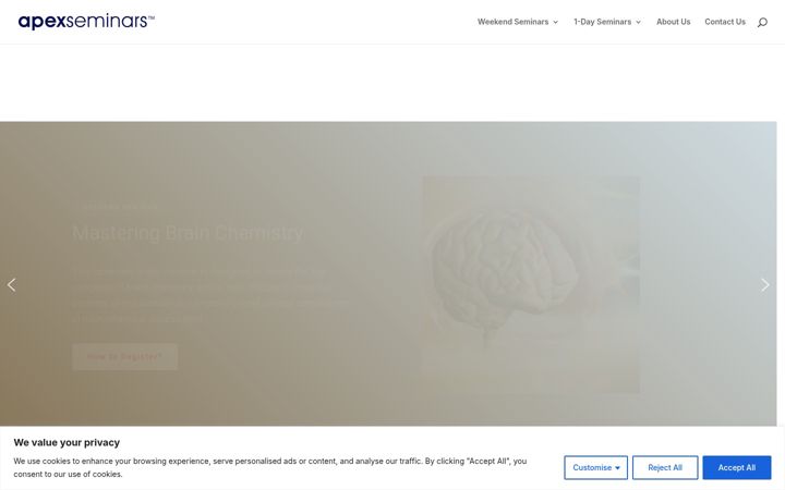 Captura de ecrã de apexseminars.com