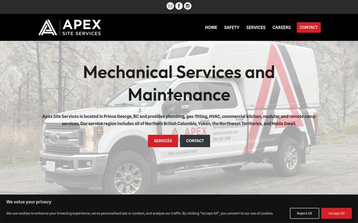 Captura de ecrã de apexservicesbc.com