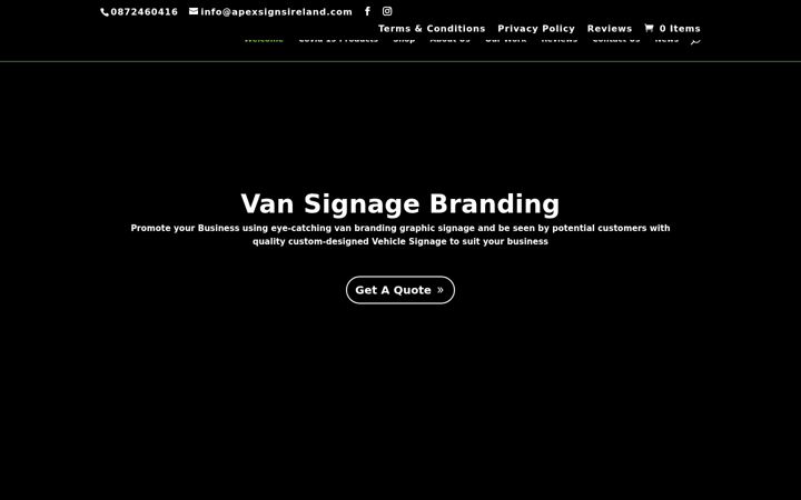 Captura de ecrã de apexsignsireland.com
