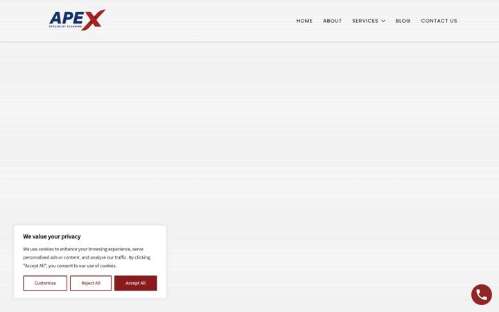 Captura de ecrã de apexspecialistcleaning.co.uk