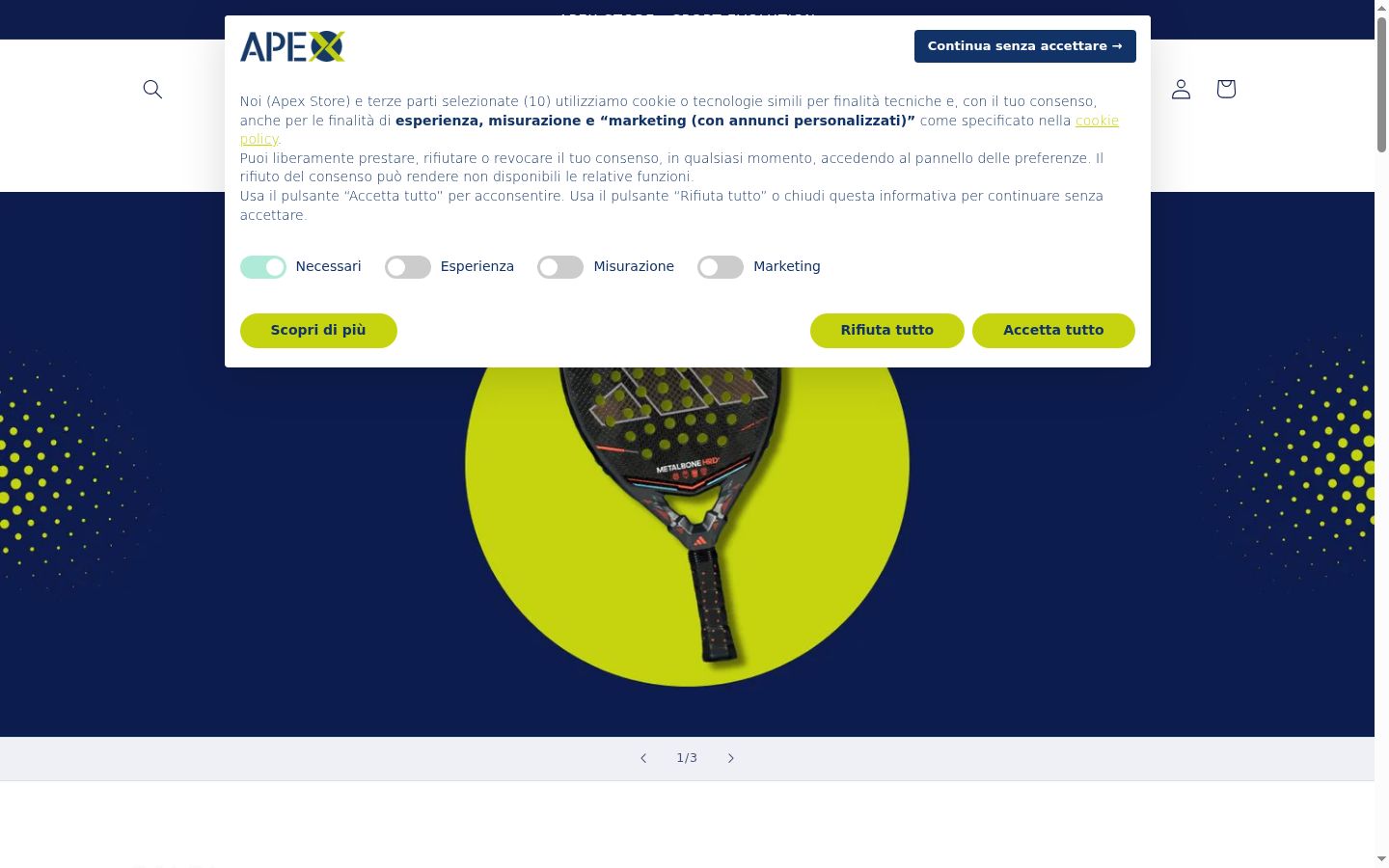 Screenshot of the consent banner shown before any interaction