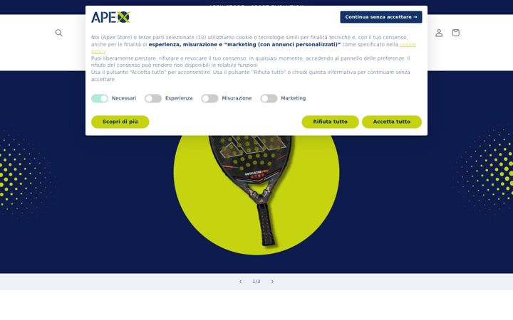 Captura de ecrã de apexstore.it