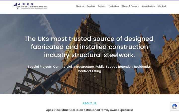 Screenshot of apexstructures.co.uk