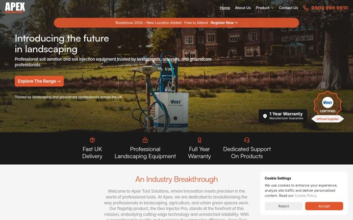 Skærmbillede af apextoolsolutions.com