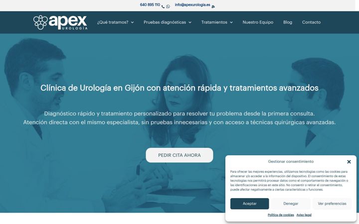 Screenshot ta' apexurologia.es