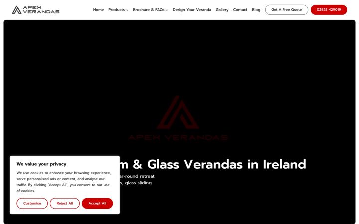 Captura de ecrã de apexverandas.ie