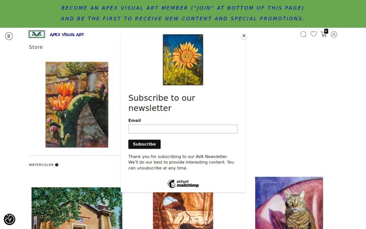 Screenshot of apexvisualart.com