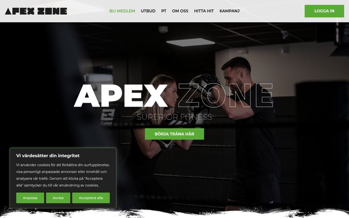 Screenshot of apexzone.se