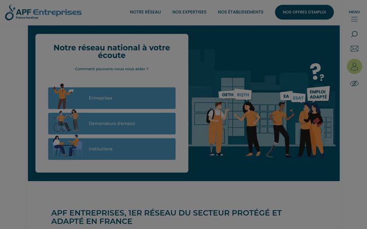 Screenshot of apf-entreprises.fr