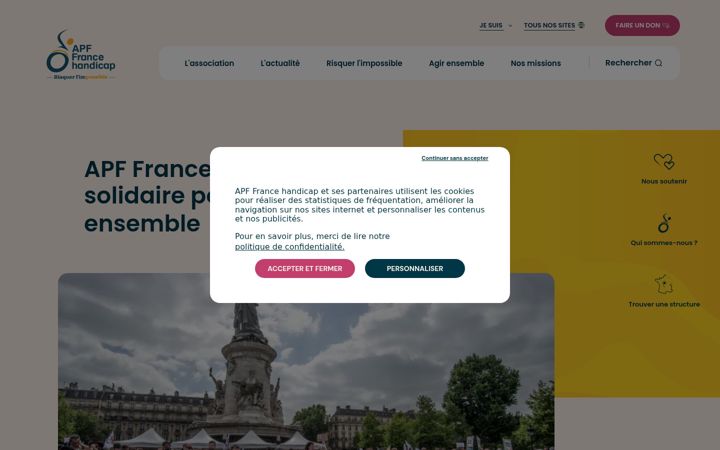 Screenshot of apf-francehandicap.org