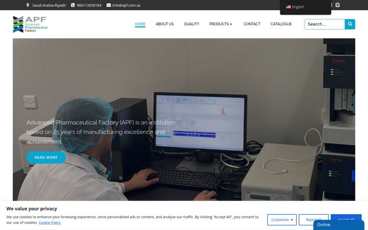 Screenshot ta' apf.com.sa