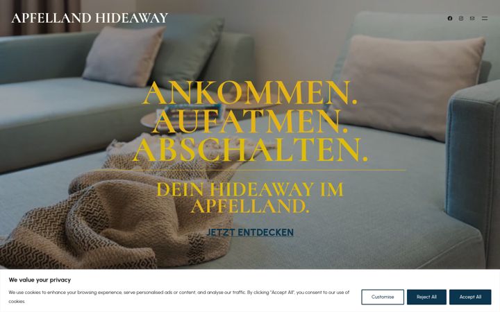 Screenshot di apfellandhideaway.com