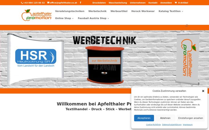 Screenshot of apfelthaler.co.at