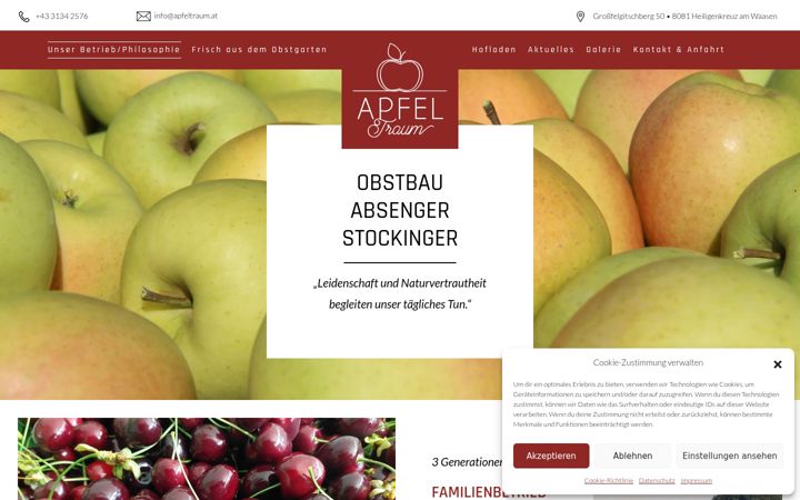 Screenshot of apfeltraum.at