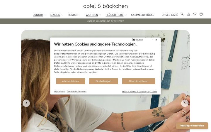 Screenshot of apfelundbaeckchen.de