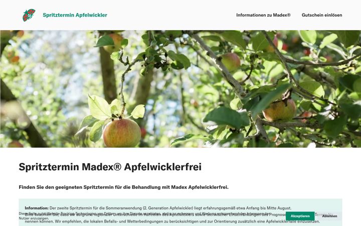 Screenshot von apfelwickler.info