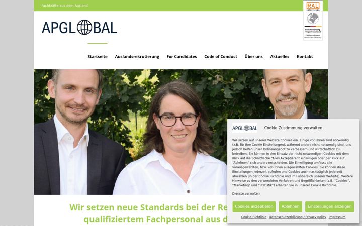 Screenshot of apglobal.de