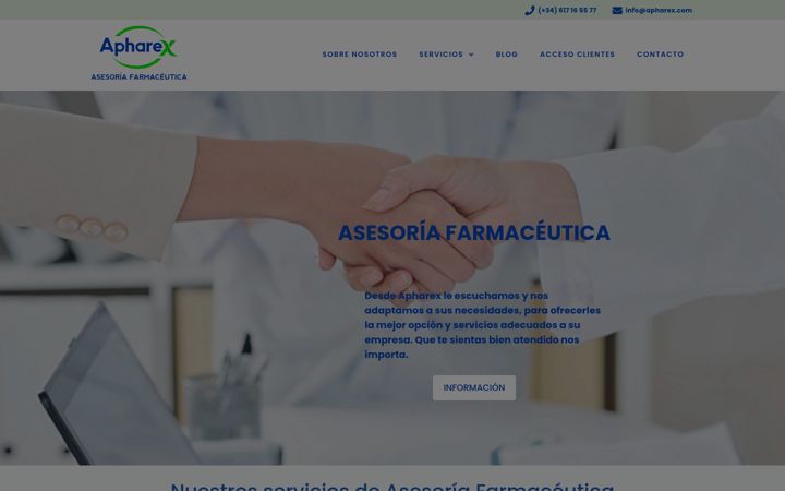 Screenshot of apharex.com