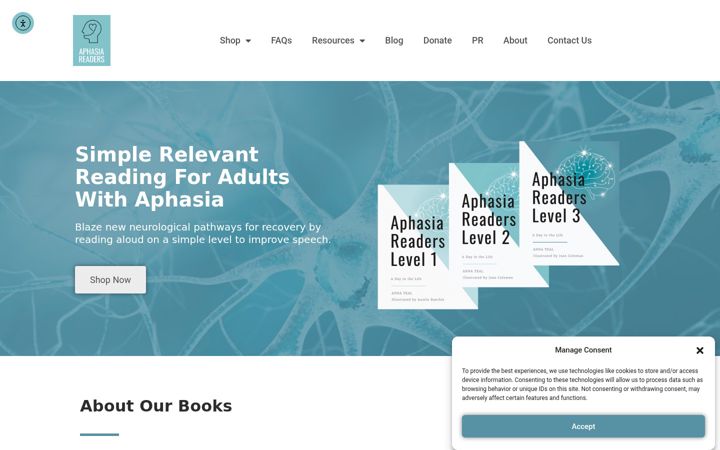 Screenshot of aphasiareaders.com