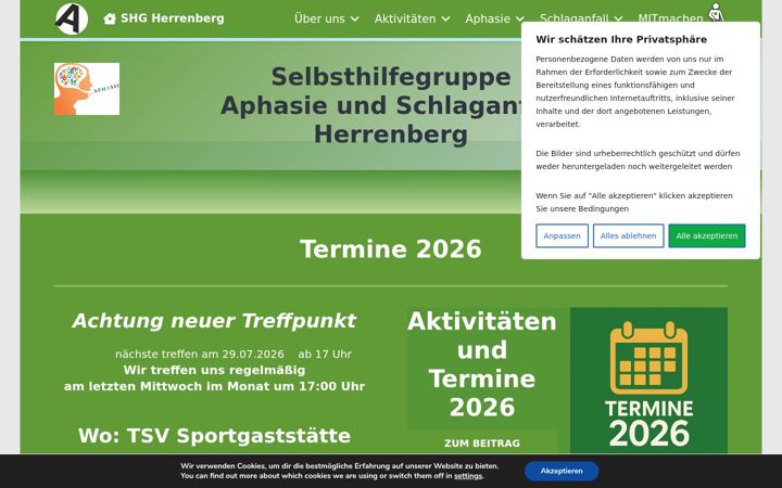 Screenshot of aphasie-shg.de