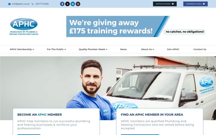 Screenshot of aphc.co.uk