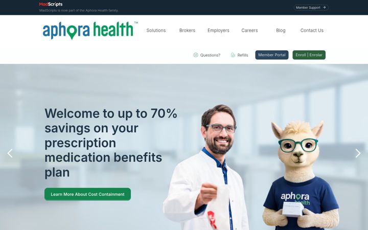 Ekrānuzņēmums no aphorahealth.com