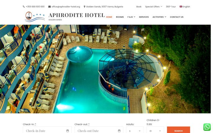 Képernyőkép: aphrodite-hotel.org