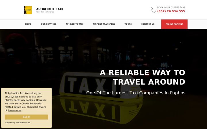Screenshot of aphrodite-taxi.com