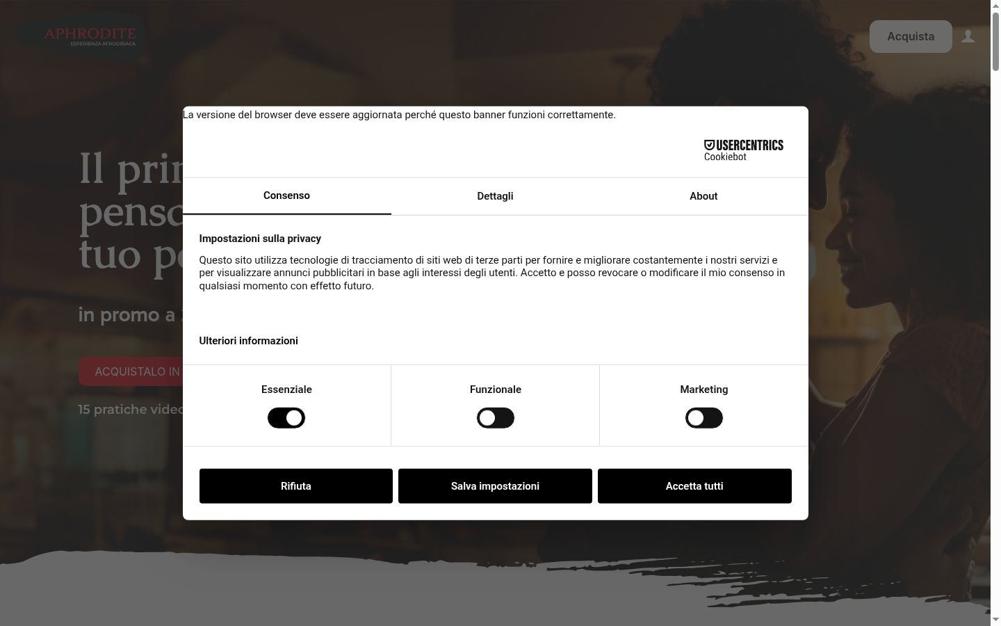 Screenshot of the consent banner shown before any interaction