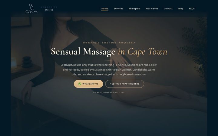 Screenshot of aphroditestudios.co.za