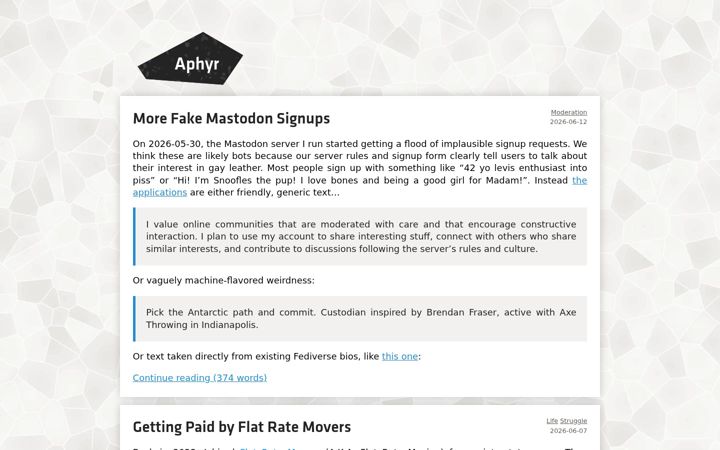 Screenshot of aphyr.com