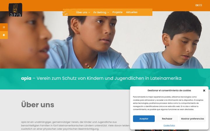 Captura de pantalla de apia.ch
