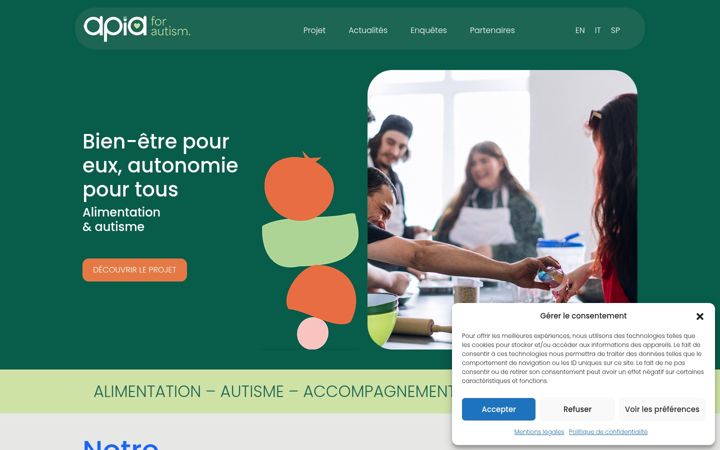 Screenshot of apiaforautism.org