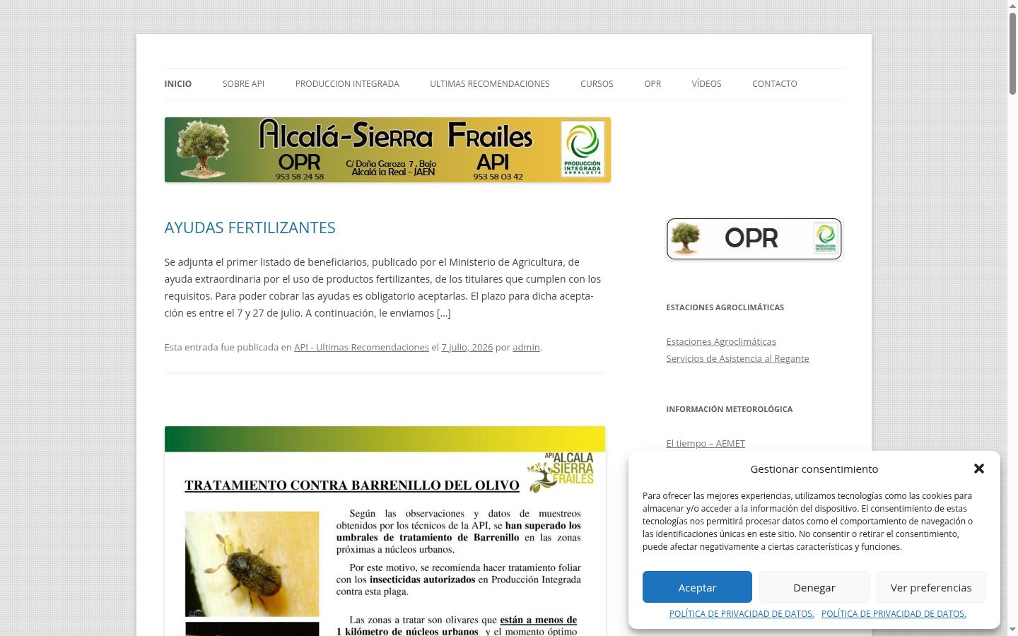 Screenshot of the consent banner shown before any interaction