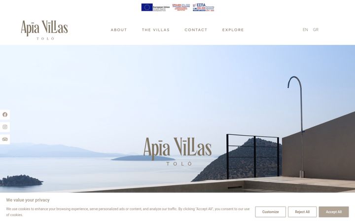 Screenshot di apiavillas.gr