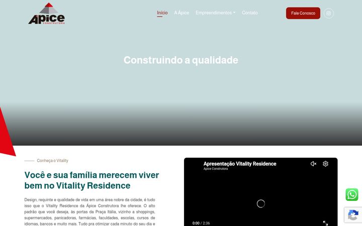 Screenshot of apiceconstrutora.com.br