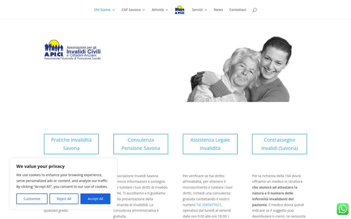 Kuvakaappaus sivustosta apicisavona.it